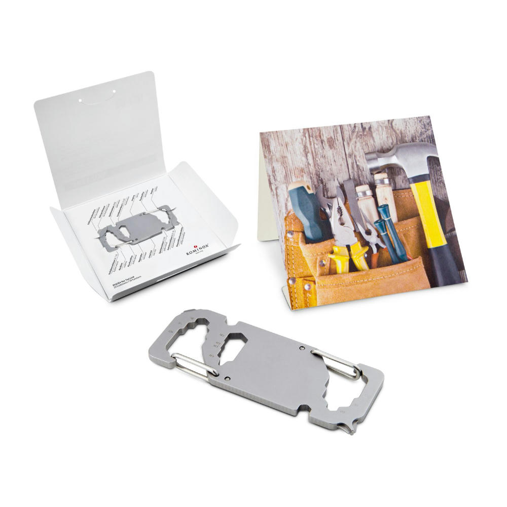 Geschenkartikel: ROMINOX® Key Tool Link (20 Funktionen) im Motiv-Mäppchen Werkzeug