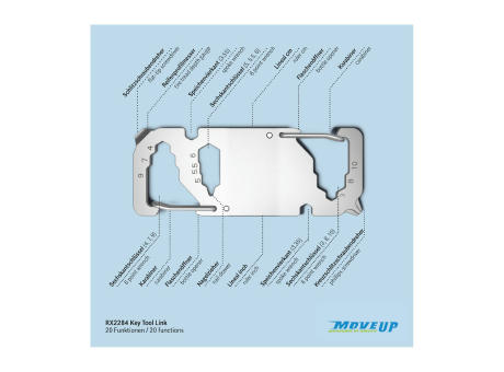 Geschenkartikel: ROMINOX® Key Tool Link (20 Funktionen) im Motiv-Mäppchen Deutschland Fan Jubelverstärker