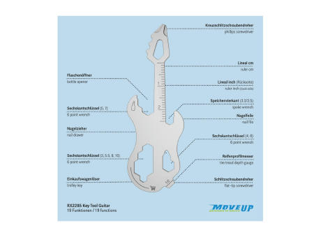 Geschenkartikel: ROMINOX® Key Tool Guitar / Gitarre (19 Funktionen) im Motiv-Mäppchen Frohe Weihnachten