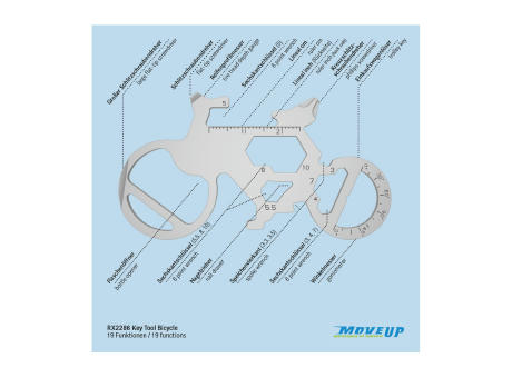 Geschenkartikel: ROMINOX® Key Tool Bicycle / Fahrrad (19 Funktionen) im Motiv-Mäppchen Große Helden