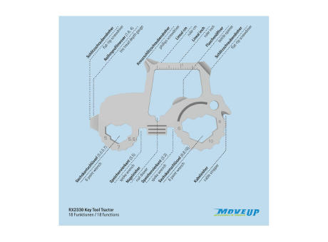 Geschenkartikel: ROMINOX® Key Tool Tractor/Traktor (18 Funktionen) im Motiv-Mäppchen Frohe Weihnachten