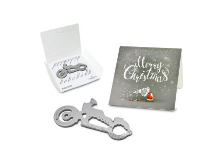 Geschenkartikel: ROMINOX® Key Tool Motorbike / Motorrad (21 Funktionen) im Motiv-Mäppchen Merry Christmas