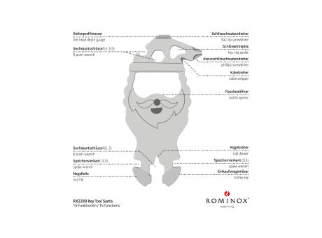 ROMINOX® Key Tool // Santa - 15 functions (Weihnachtsmann)