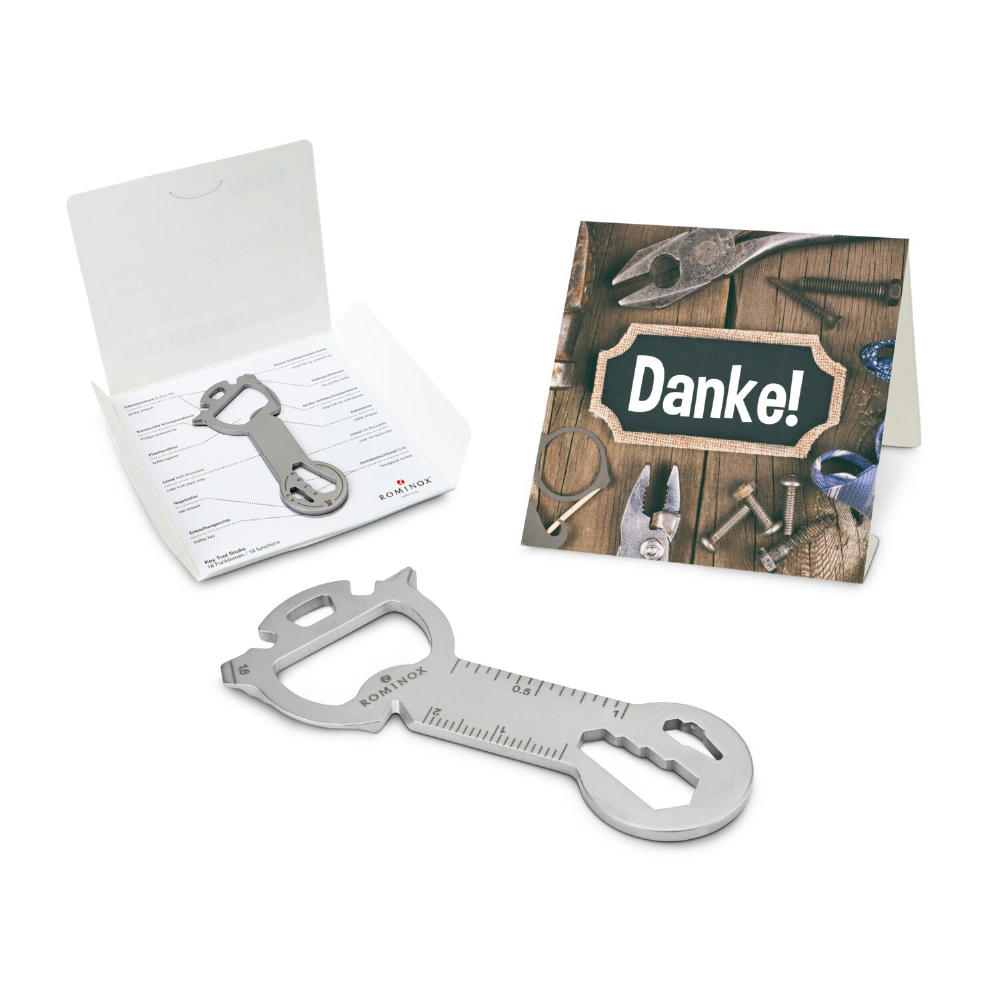 Geschenkartikel: ROMINOX® Key Tool Snake (18 Funktionen) im Motiv-Mäppchen Danke