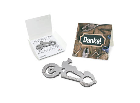 Geschenkartikel: ROMINOX® Key Tool Motorbike / Motorrad (21 Funktionen) im Motiv-Mäppchen Danke