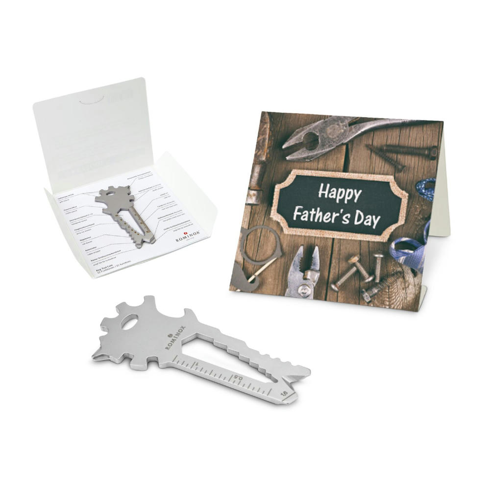 Geschenkartikel: ROMINOX® Key Tool Lion (22 Funktionen) im Motiv-Mäppchen Happy Father's Day