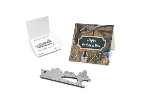 Geschenkartikel: ROMINOX® Key Tool Cargo Ship / Containerschiff (19 Funktionen) im Motiv-Mäppchen Happy Father's Day