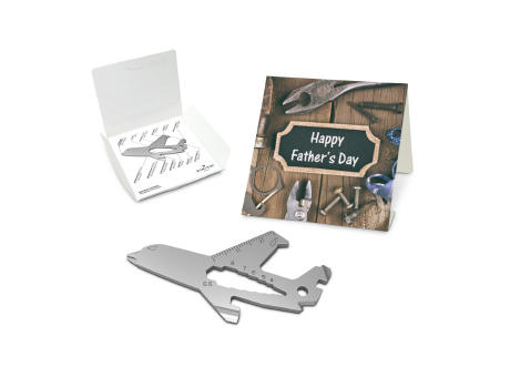 Geschenkartikel: ROMINOX® Key Tool Airplane / Flugzeug (18 Funktionen) im Motiv-Mäppchen Happy Father's Day