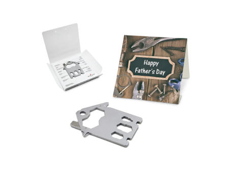 Geschenkartikel: ROMINOX® Key Tool House / Haus (21 Funktionen) im Motiv-Mäppchen Happy Father's Day