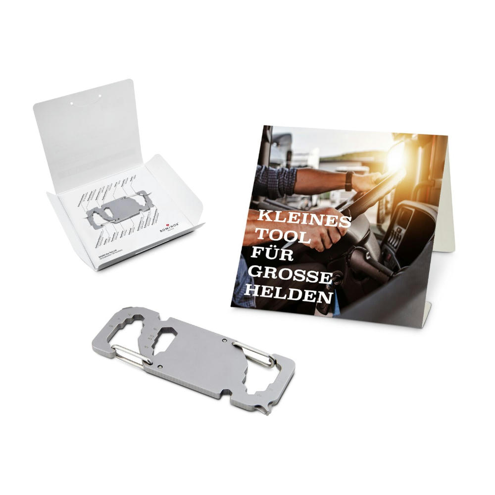 Geschenkartikel: ROMINOX® Key Tool Link (20 Funktionen) im Motiv-Mäppchen Große Helden