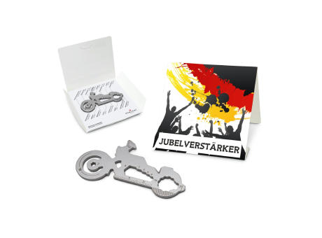 Geschenkartikel: ROMINOX® Key Tool Motorbike / Motorrad (21 Funktionen) im Motiv-Mäppchen Deutschland Fan Jubelverstärker