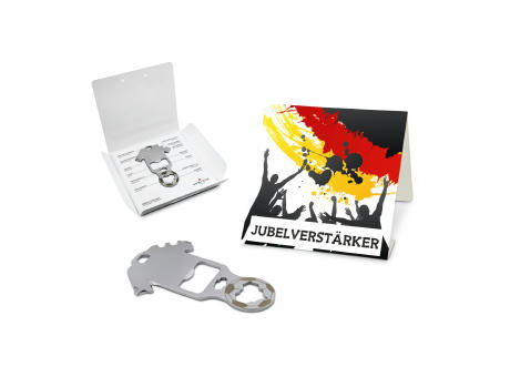 Geschenkartikel: ROMINOX® Key Tool Football / Fußball (18 Funktionen) im Motiv-Mäppchen Deutschland Fan Jubelverstärker