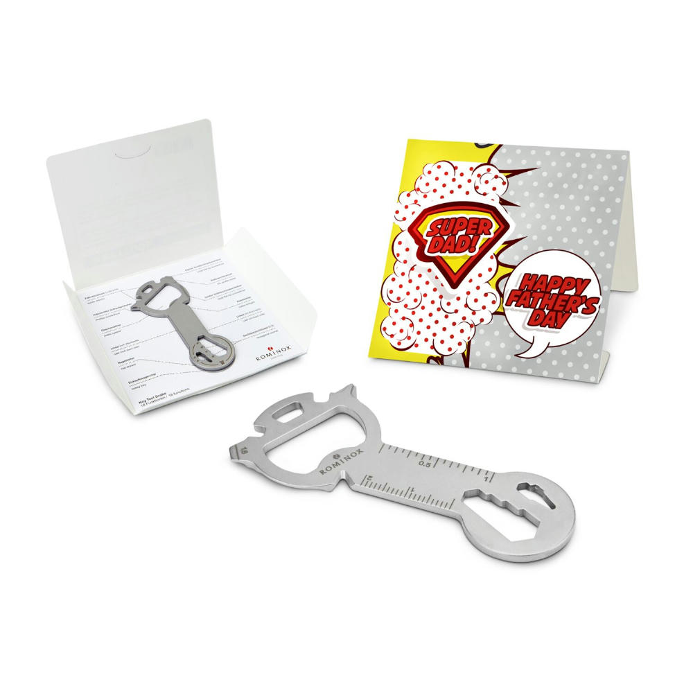 Geschenkartikel: ROMINOX® Key Tool Snake (18 Funktionen) im Motiv-Mäppchen Super Dad