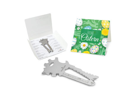 Geschenkartikel: ROMINOX® Key Tool Lion (22 Funktionen) im Motiv-Mäppchen Frohe Ostern