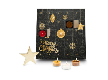 Geschenkartikel / Präsentartikel : Duftkerzen Adventskalender Merry Christmas