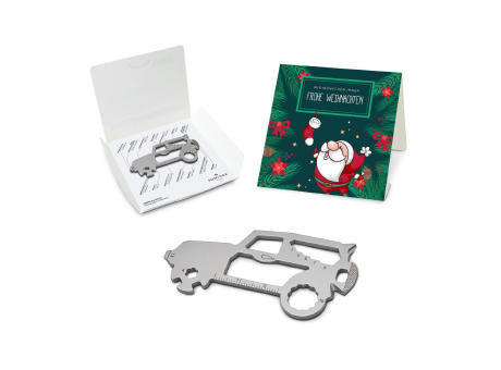 Geschenkartikel: ROMINOX® Key Tool SUV / Auto (19 Funktionen) im Motiv-Mäppchen Frohe Weihnachten