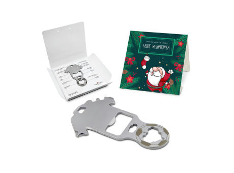 Geschenkartikel: ROMINOX® Key Tool Football / Fußball (18 Funktionen) im Motiv-Mäppchen Frohe Weihnachten