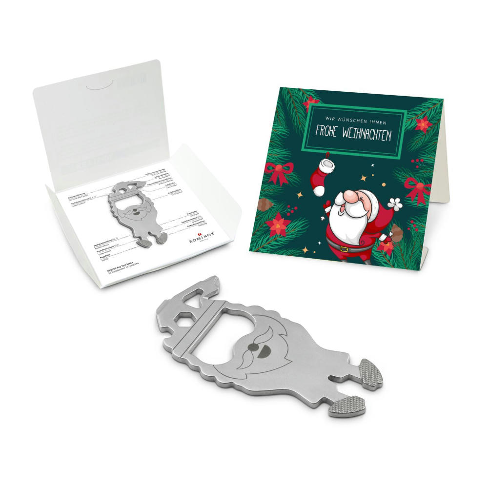 Geschenkartikel: ROMINOX® Key Tool Santa / Weihnachtsmann (16 Funktionen) im Motiv-Mäppchen Frohe Weihnachten