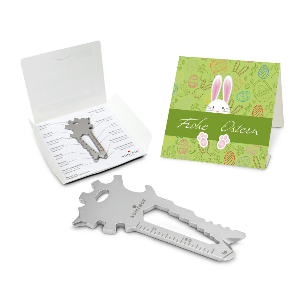 Geschenkartikel: ROMINOX® Key Tool Lion (22 Funktionen) im Motiv-Mäppchen Osterhase