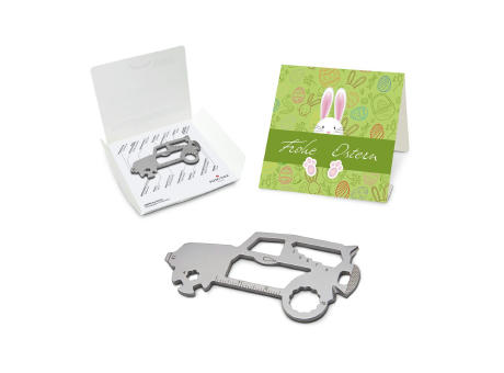 Geschenkartikel: ROMINOX® Key Tool SUV / Auto (19 Funktionen) im Motiv-Mäppchen Osterhase