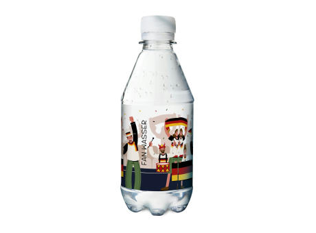 330 ml PromoWater - Mineralwasser, mit Kohlensäure, Hergestellt in Deutschland - Folien-Etikett