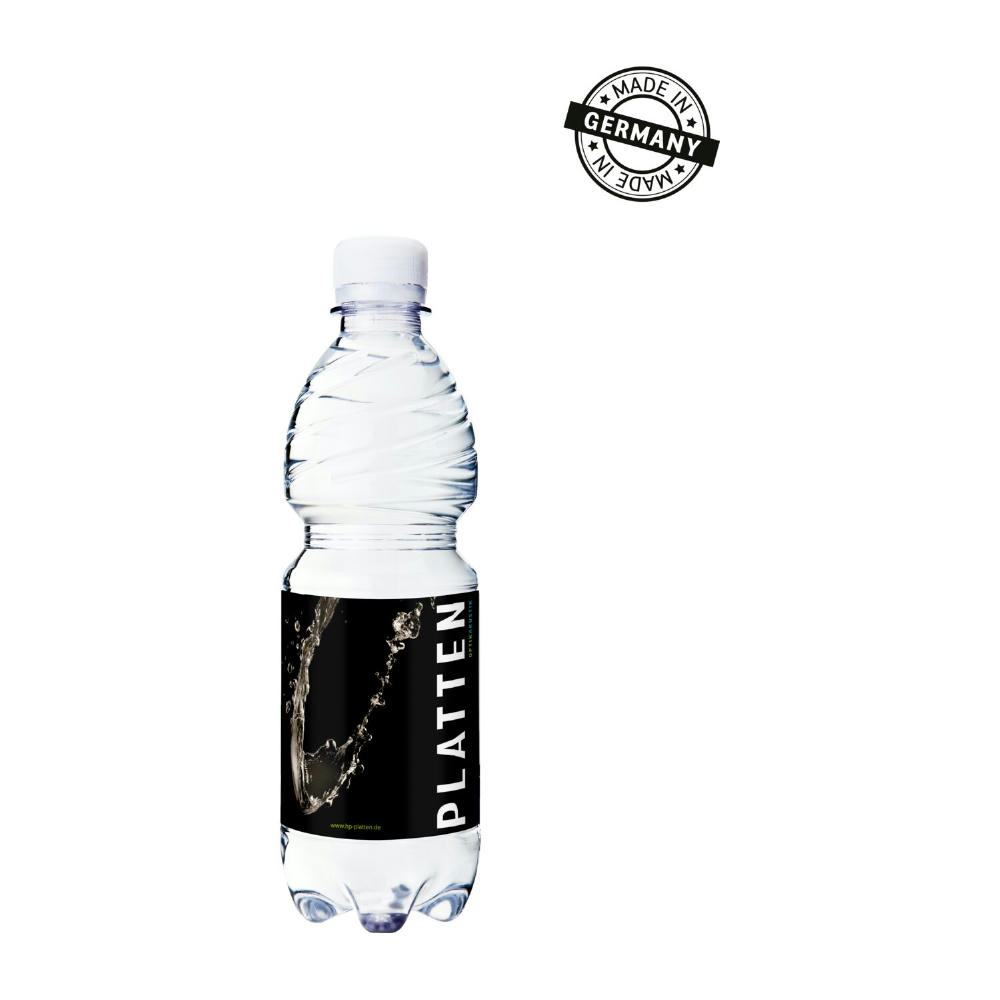 500 ml PromoWater - Mineralwasser mit Kohlensäure, Hergestellt in Deutschland - Folien-Etikett