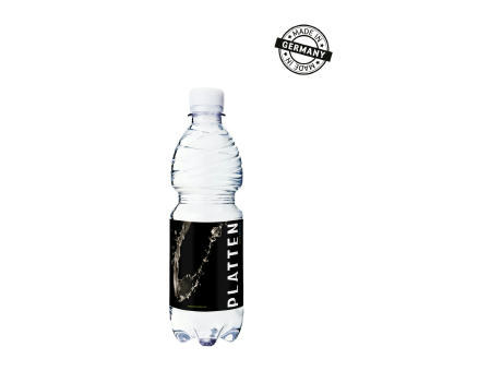 500 ml PromoWater - Mineralwasser mit Kohlensäure, Hergestellt in Deutschland - Folien-Etikett