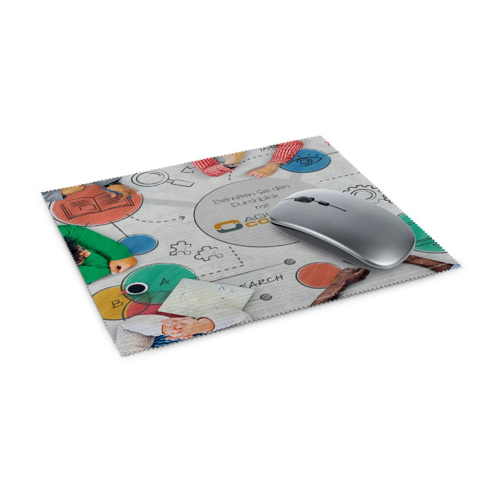 Mousepad 4in1 aus Mikrofaser, mit Anti-Rutsch Noppen, 20 x 23 cm, inkl. Polybeutel