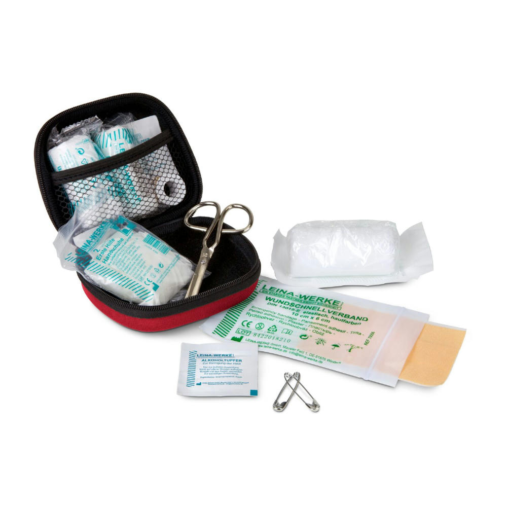 First Aid Kit rot - Erste Hilfe Set, 12-teilig, deutsche Markenware