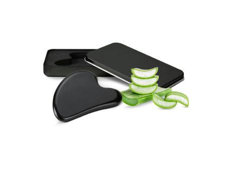 Massagestein Gua Sha Black Obsidian zur Wellness-Gesichtsmassage