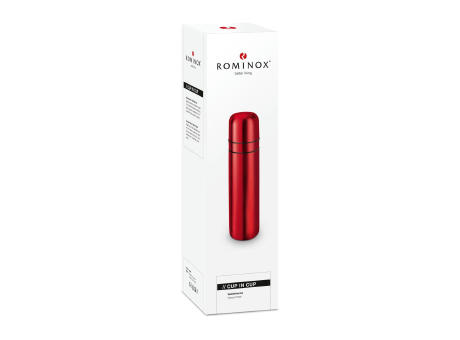 ROMINOX® Isolierkanne // Cup in Cup - mit 2 Deckeln - Rot