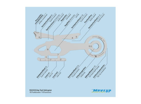 ROMINOX® Key Tool // Helicopter - 18 Funktionen