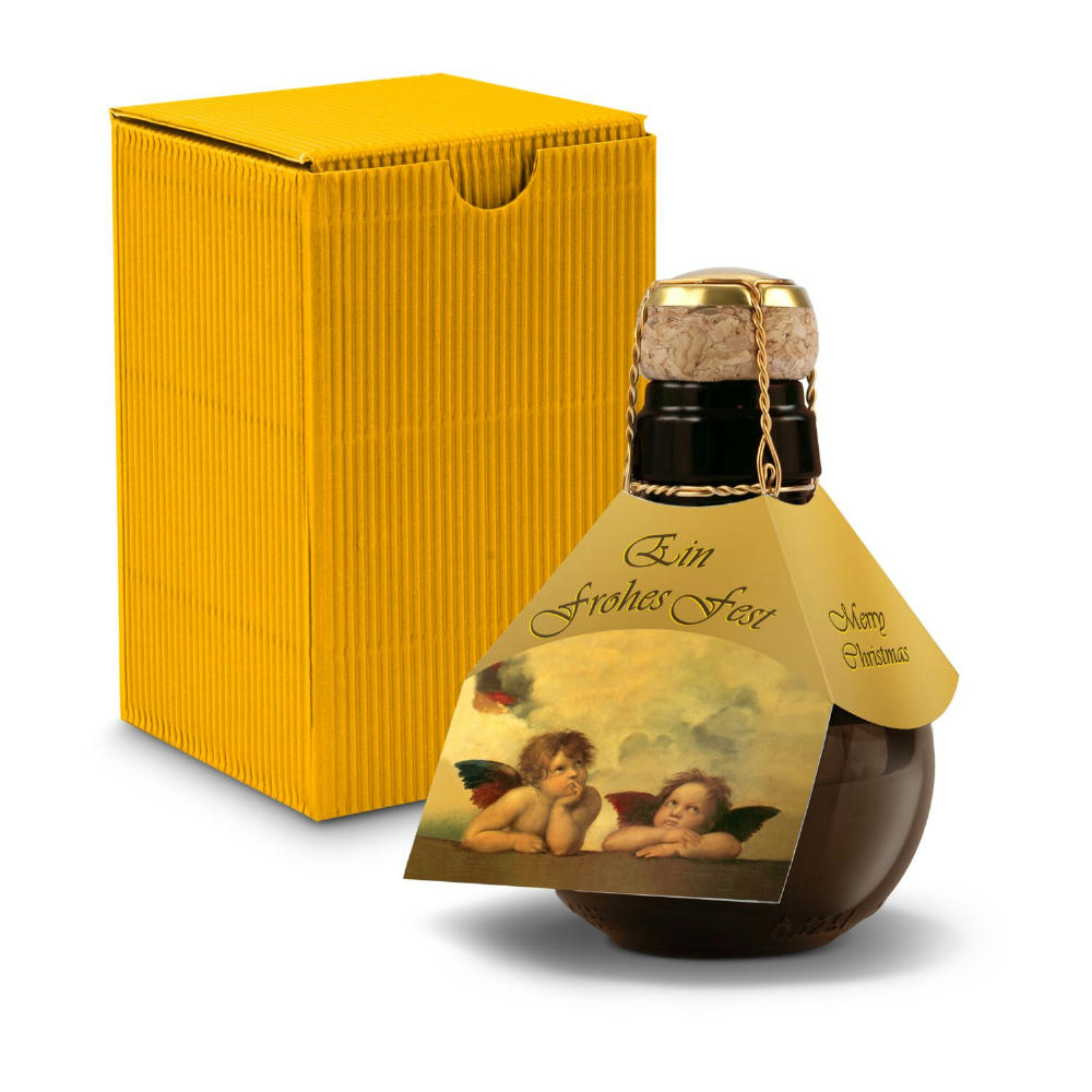 Kleinste Sektflasche der Welt! Raffael - Inklusive Geschenkkarton in Gelb, 125 ml