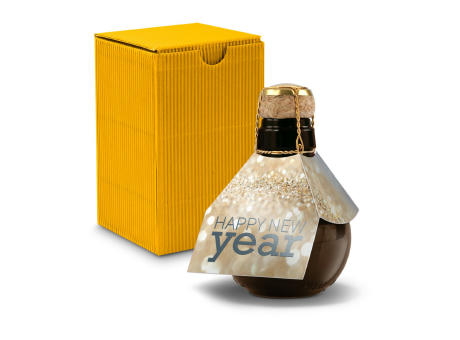 Kleinste Sektflasche der Welt! Happy New Year - Inklusive Geschenkkarton in Gelb, 125 ml