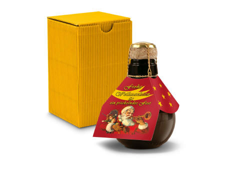 Kleinste Sektflasche der Welt! Weihnachtsgruß - Inklusive Geschenkkarton in Gelb, 125 ml
