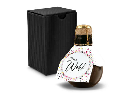 Kleinste Sektflasche der Welt! Zum Wohl - Inklusive Geschenkkarton in Schwarz, 125 ml