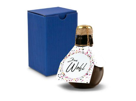 Kleinste Sektflasche der Welt! Zum Wohl - Inklusive Geschenkkarton in Blau, 125 ml