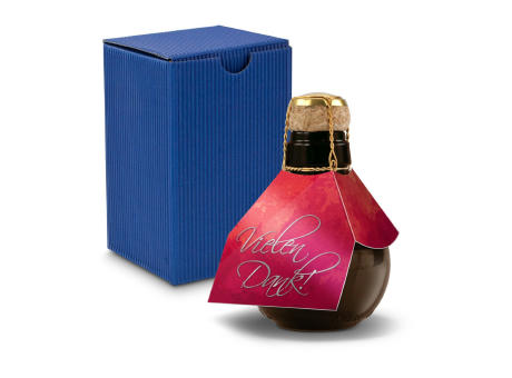 Kleinste Sektflasche der Welt! Vielen Dank - Inklusive Geschenkkarton in Blau, 125 ml