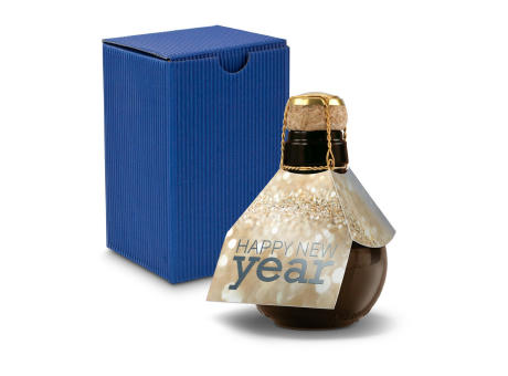 Kleinste Sektflasche der Welt! Happy New Year - Inklusive Geschenkkarton in Blau, 125 ml