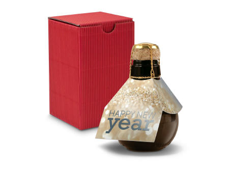 Kleinste Sektflasche der Welt! Happy New Year - Inklusive Geschenkkarton in Rot, 125 ml
