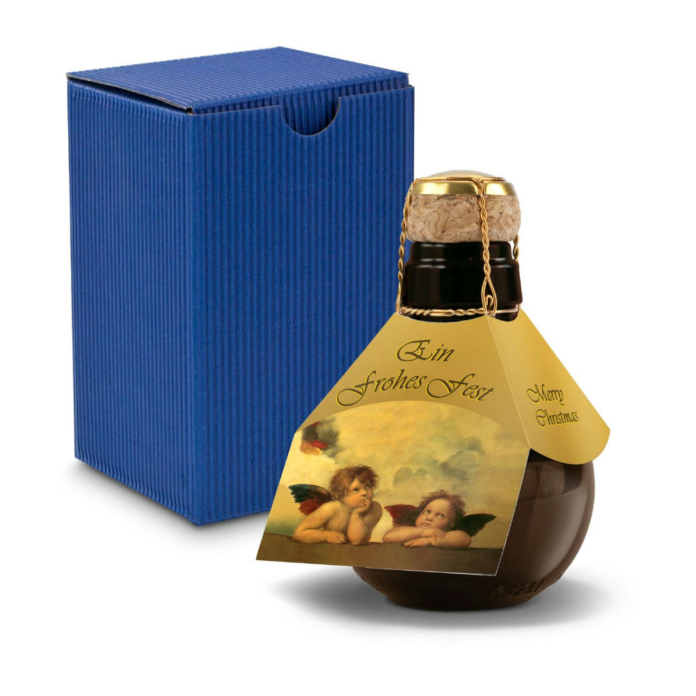 Kleinste Sektflasche der Welt! Raffael - Inklusive Geschenkkarton in Blau, 125 ml
