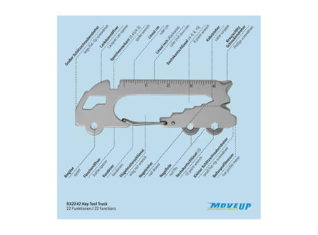 Geschenkartikel: ROMINOX® Key Tool Truck / LKW (22 Funktionen) im Motiv-Mäppchen Viel Glück