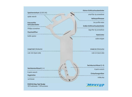 Geschenkartikel: ROMINOX® Key Tool Snake (18 Funktionen) im Motiv-Mäppchen Danke