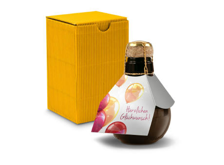 Kleinste Sektflasche der Welt! Herzlichen Glückwunsch - Inklusive Geschenkkarton in Gelb, 125 ml
