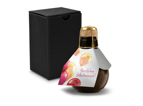 Kleinste Sektflasche der Welt! Herzlichen Glückwunsch - Inklusive Geschenkkarton in Schwarz, 125 ml