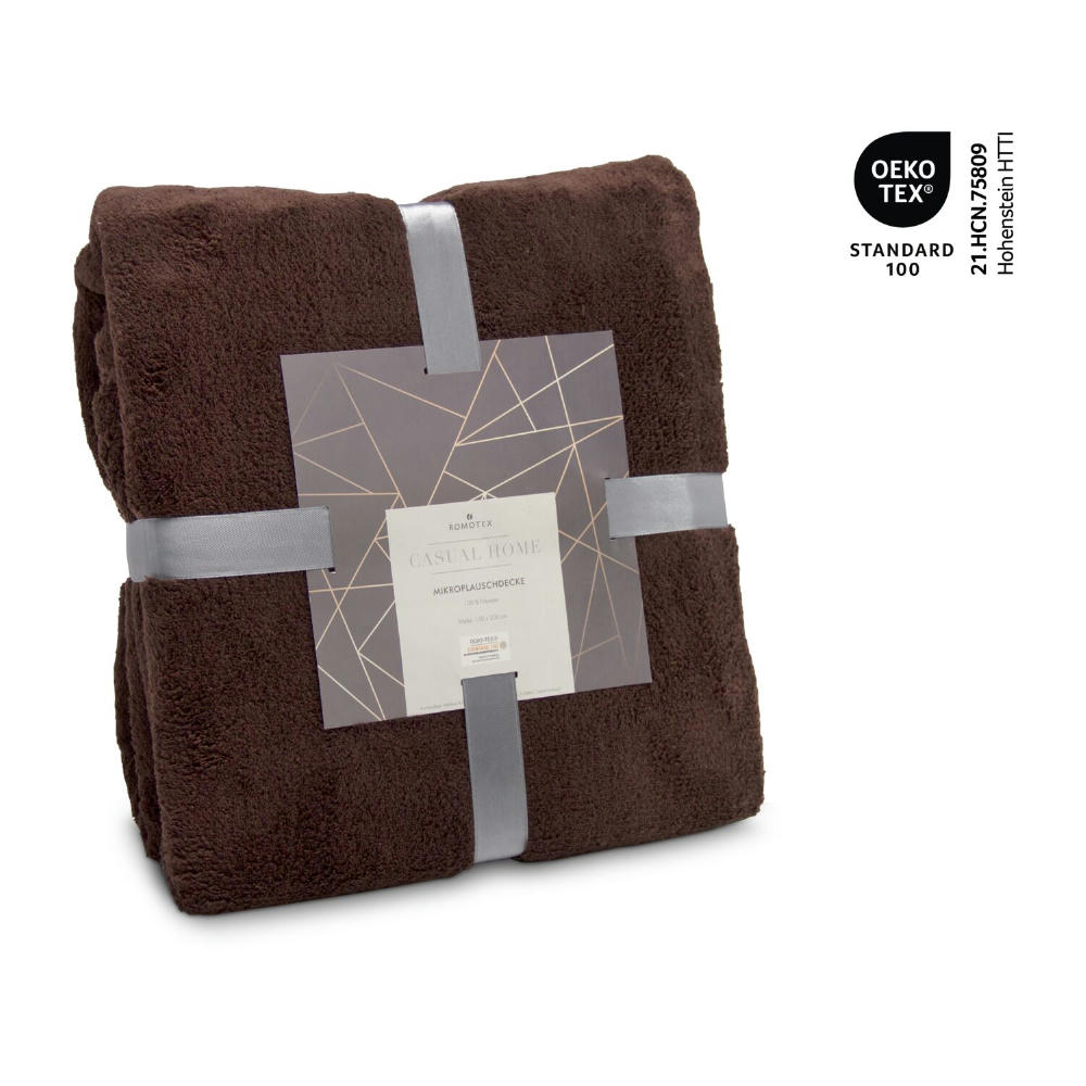 Mikroflauschdecke mokkabraun - 150 x 200 cm, 250 g/m²