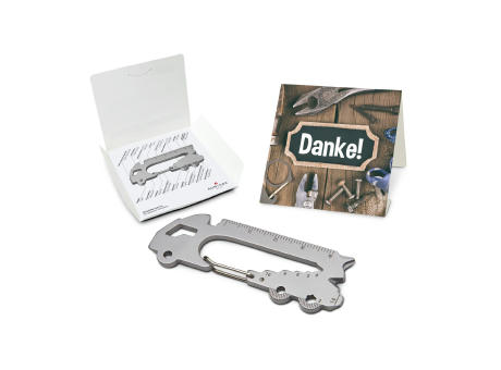 Geschenkartikel: ROMINOX® Key Tool Truck / LKW (22 Funktionen) im Motiv-Mäppchen Danke