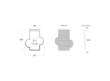 ROMINOX® Mehrweg-Büroklammer Shape Clip Variante A, idealer Mailingartikel für Dokumente, bis zu 18 Seiten Klemmkraft