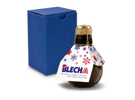 Kleinste Sektflasche der Welt! Eigendesign - Inklusive Geschenkkarton in Blau, 125 ml