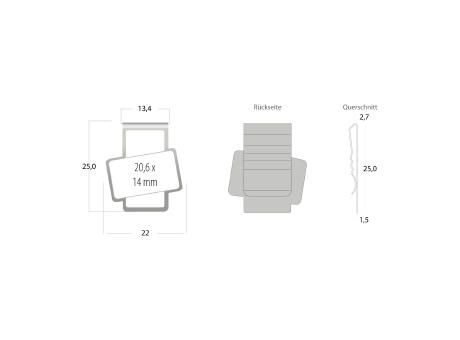 ROMINOX® Mehrweg-Büroklammer Shape Clip Variante B, idealer Mailingartikel für Dokumente, bis zu 18 Seiten Klemmkraft
